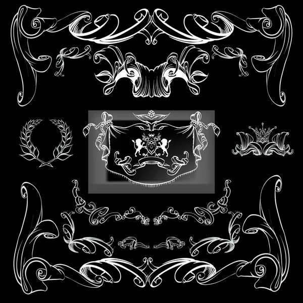 装飾レイアウトのためのヴィンテージスタイルの装飾要素, fram — ストックベクタ