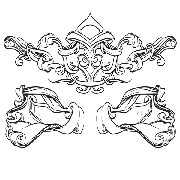 Декоративные элементы в винтажном стиле для оформления макета, фрам — стоковый вектор