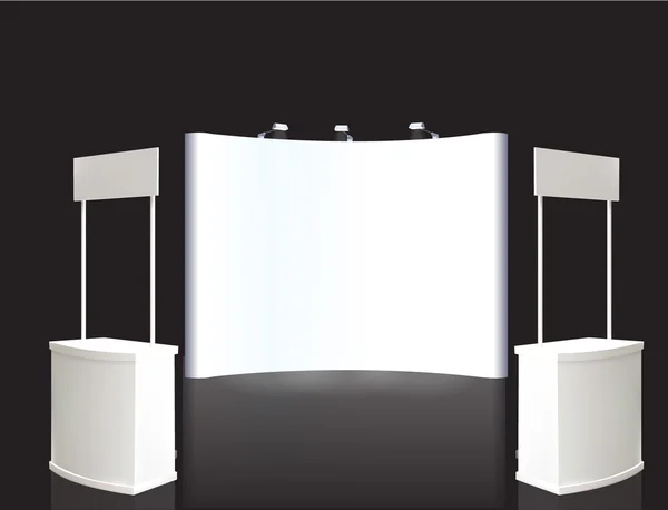 Exposición stand, Exposición Stand round, 3D rendering vis — Vector de stock