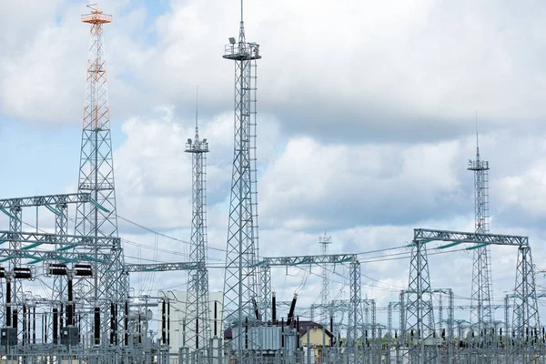 Elektriciteitsindustrie Pylon Draden Energie Technologie Spanning — Stockfoto