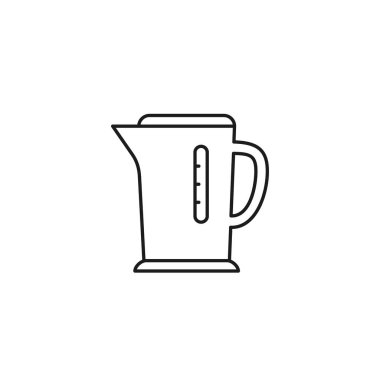 Elektrik Kettle simgesi çizgisi vektörü izole edildi.
