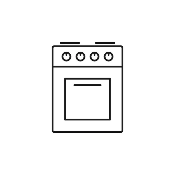 Cuisinière Icône Ligne Cuisinière Gaz Illustration Isolée Signe Équipement Cuisine — Image vectorielle