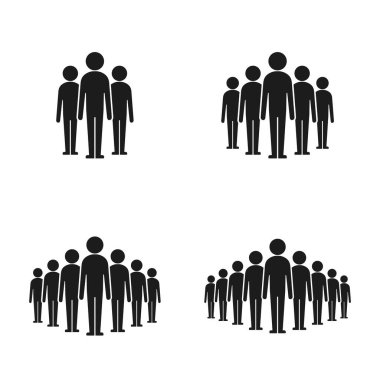 Takım simgesi seti, Vektör izole edilmiş iş ekibi gösterimi.