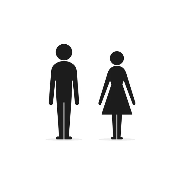 Man Woman Icon Men Women Sign Vector Isolated Black Silhouette — Stock Vector