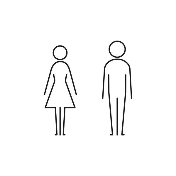 男性と女性のアイコン線形記号 男性と女性のサインベクトル絶縁線イラスト — ストックベクタ