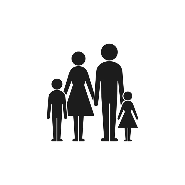 Family Icon Vector Isolated Family Sign Silhouette Illustration Flat Simple — Stock Vector