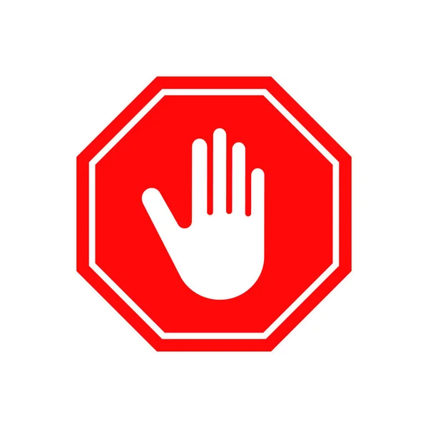 Stop Hand Palm Teken Vector Geïsoleerd Pictogram — Stockvector