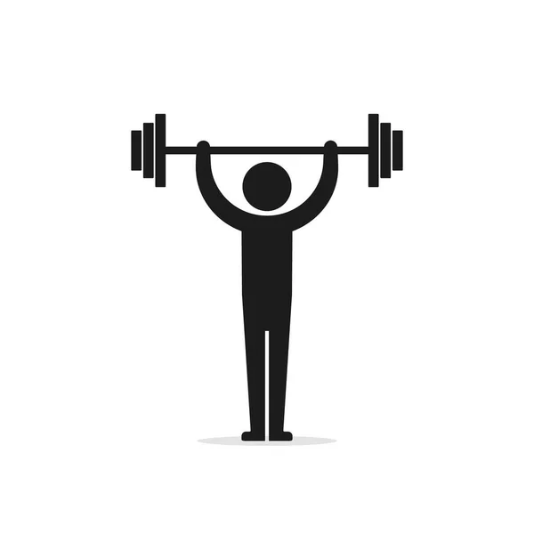 Man Barbell Icon Vector Isolated Simple Sign — Stock Vector