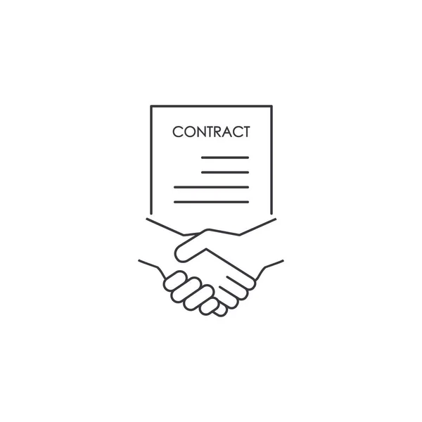 Negocios Firmando Icono Contrato Handshake Con Documento Concepto Negocio Ilustración — Archivo Imágenes Vectoriales