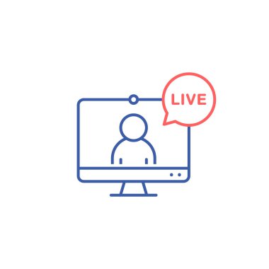 Canlı giyim ikonu. Düz vektör konsept çizgisi çizimi.