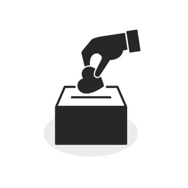 Kalbi bağış kutusu simgesine koymak, Vektör Bağış konsepti illüstrasyonu.