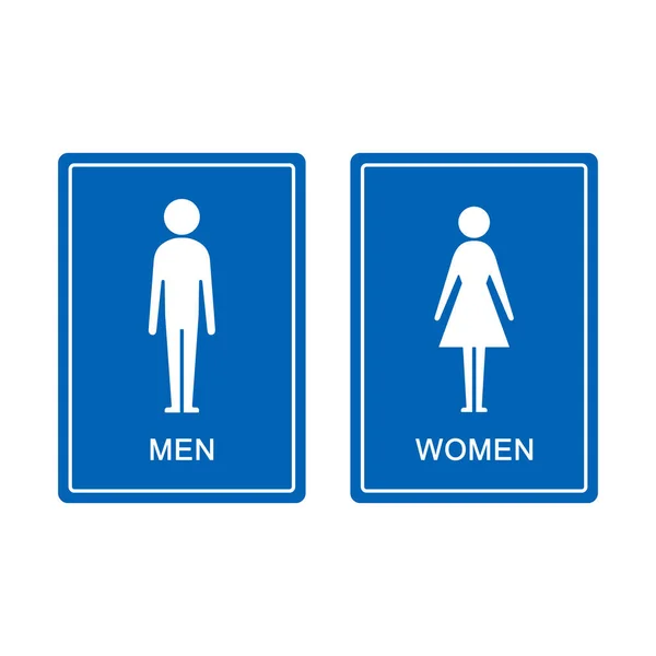 Het Toilet Tekent Mannen Vrouwen Vector Toilet Icoon Set Blauwe — Stockvector