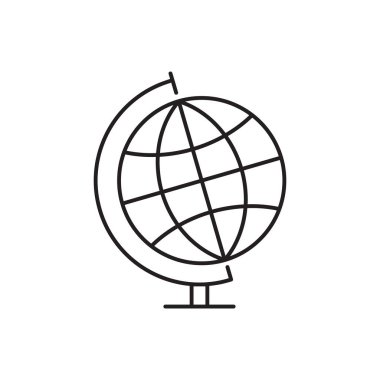 Dünya ikon çizgisi sanatı. Vektör izole illüstrasyonu.