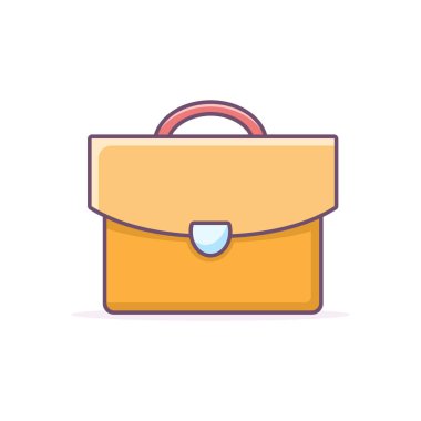 Evrak çantası renkli simge. Vektör izole illüstrasyonu.