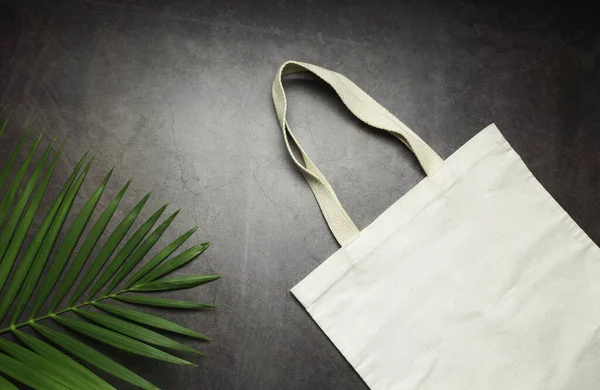 White Tote Bag Canvas Fabric Cloth Shopping Sack Mockup Copy — Stock Photo, Image