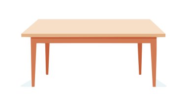 Zarif düz tahta masa. İnce bacaklı. Oturma odalarındaki kafelere cazibe katıyor.