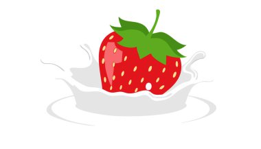 Tatlı çilek karışımı kremalı süt sıçraması taze ve meyveli lezzet gösteriyor..