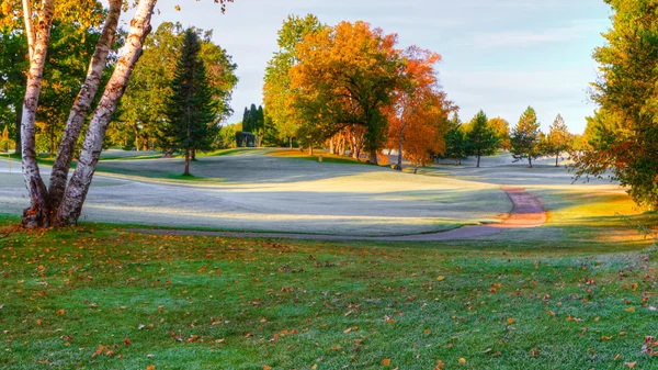 Herbstfarben auf dem Golfplatz. — Stockfoto