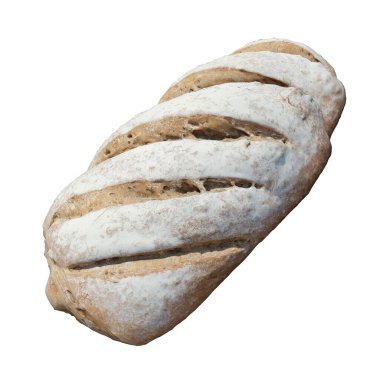 Ekmek 3d illüstrasyon beyaz arkaplanda izole