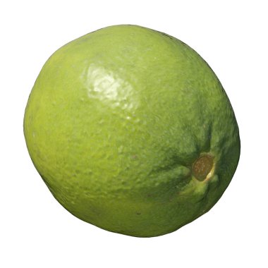 Beyaz arkaplanda limon 3d çizimi izole edildi
