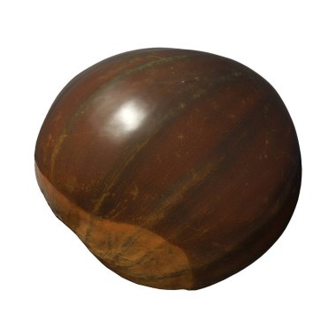 Kestane 3d resimleme beyaz arkaplanda izole edildi