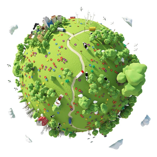 Green Planet Summer Illustration — Stock Photo, Image