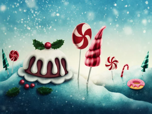 Fantasie winter candyland — Stockfoto