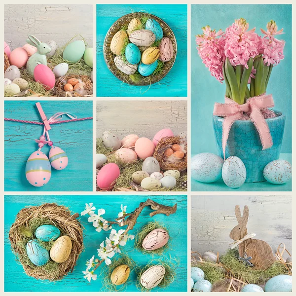 Pastel easter collage — Stock Photo, Image