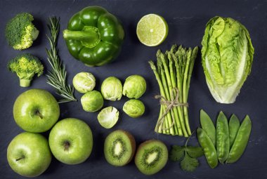 Green healphy vegetables and fruits clipart