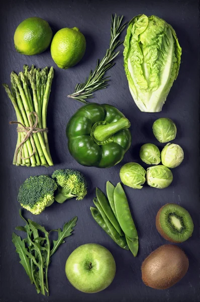 Vegetais e frutas de saúde verde — Fotografia de Stock