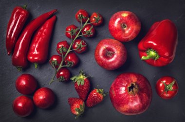 Kırmızı healphy sebze ve meyve