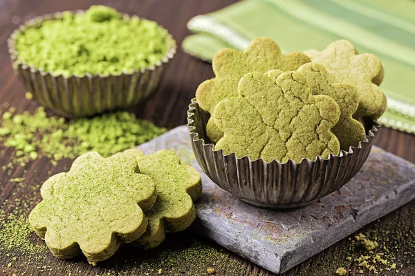 Matcha grönt te cookies — Stockfoto