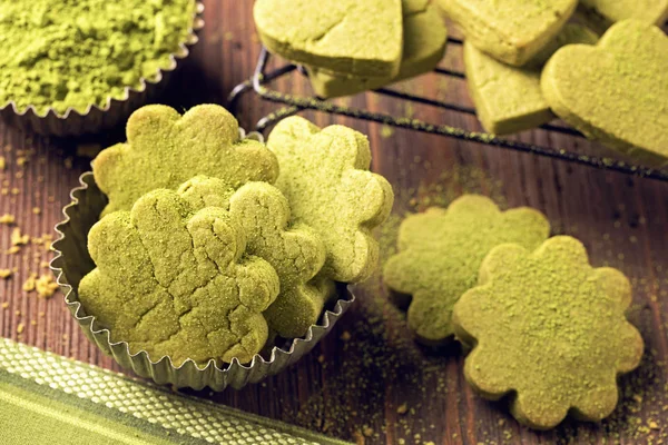 Matcha Groene thee cookies — Stockfoto