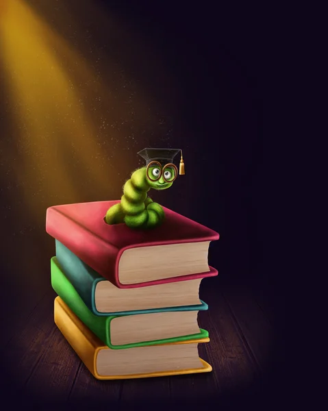Bookworm with glasses Stock Photo by ©Elena Schweitzer 109692372