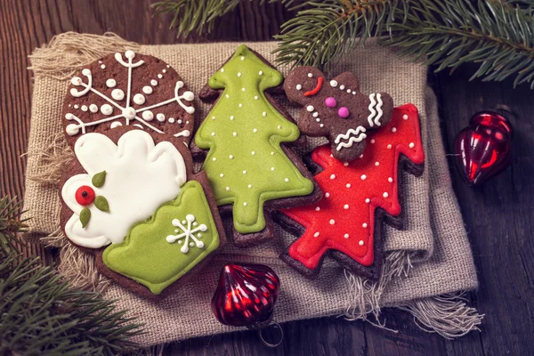 Chocolate christmas cookies — Stock Photo, Image