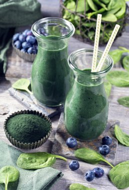 Spirulina ile yeşil smoothie