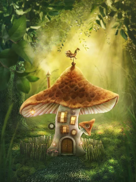 Magic Mushroom Home Forest — Stock Photo, Image