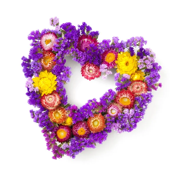 Heart shaped flower wreath — Stock Photo, Image