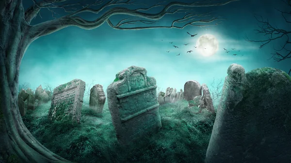 Spooky old graveyard — Stock Photo, Image