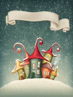 Fantezi renkli evleri