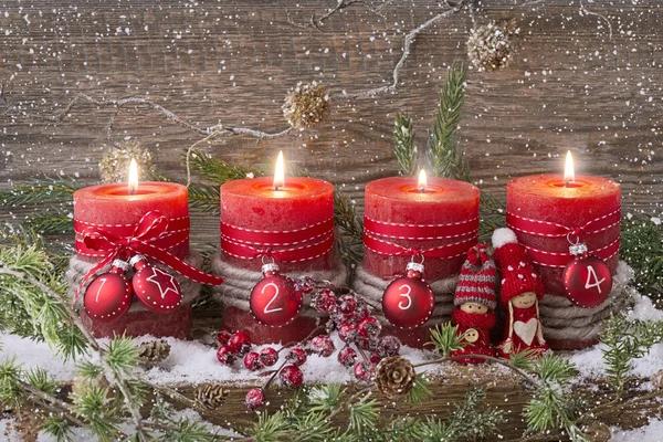Four christmas candle — Stock Photo, Image