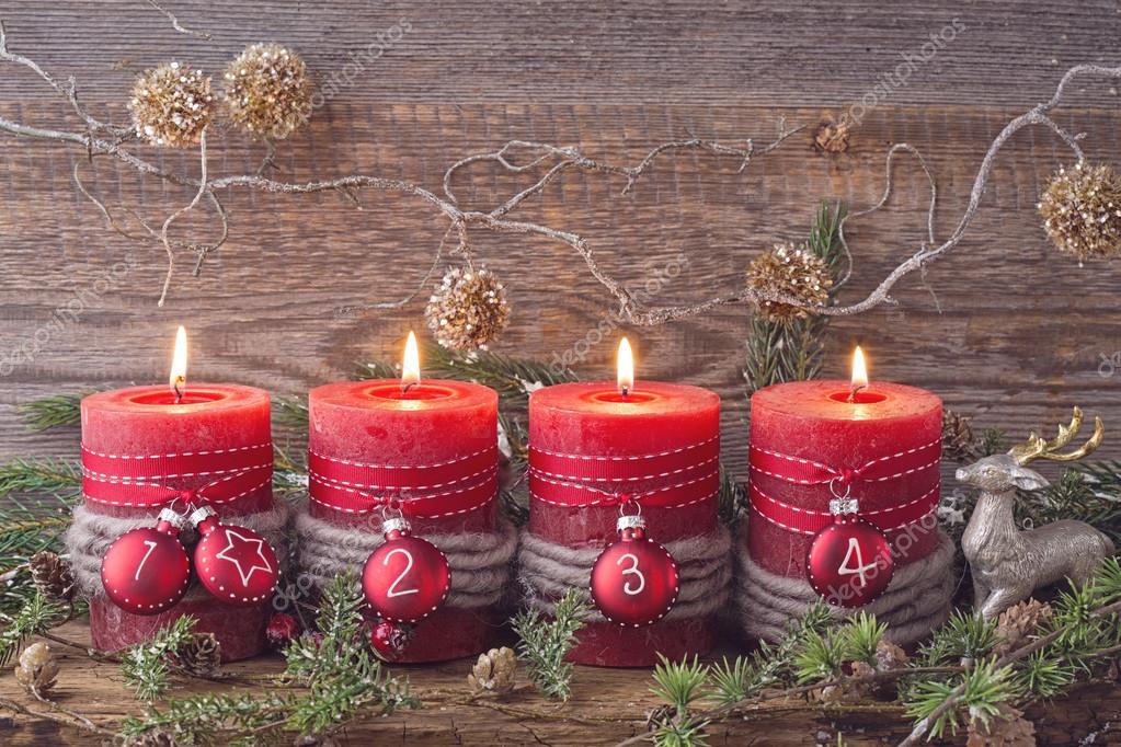 Four christmas candle — Stock Photo © egal 59325997