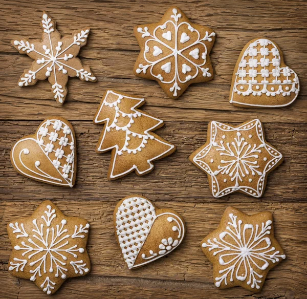 Gingerbread Noel kurabiyeleri — Stok fotoğraf