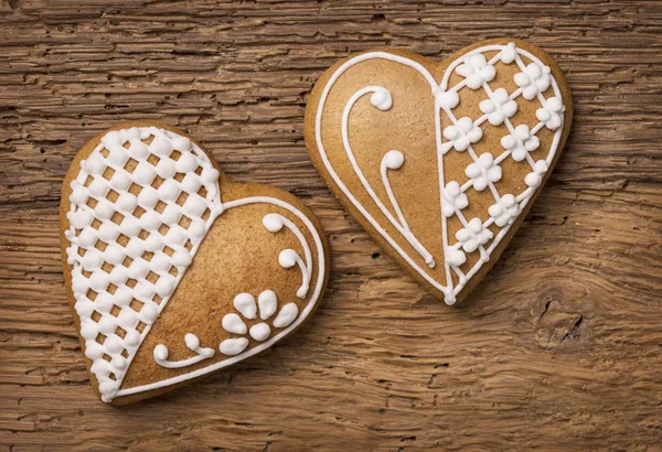 Μελόψωμο cookies καρδιά — Φωτογραφία Αρχείου