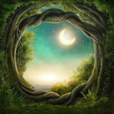 Enchanted dark forest  clipart
