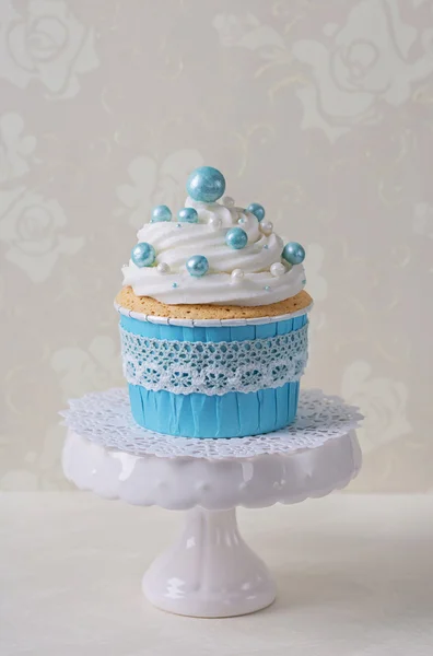 Blå cupcake — Stockfoto