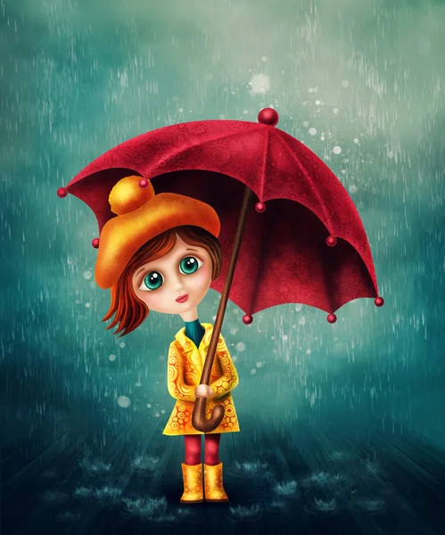 Κοριτσάκι με ομπρέλα. — Φωτογραφία Αρχείου