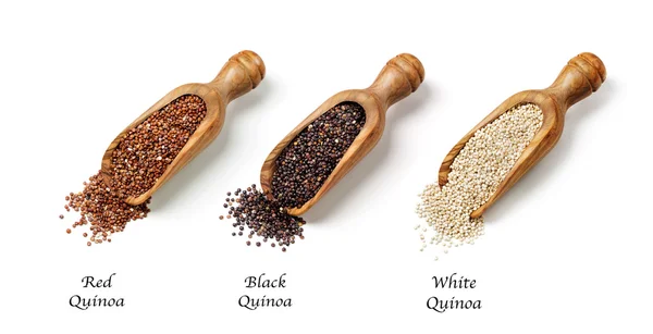 Red, black and white quinoa seeds — Stock Photo, Image