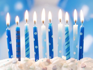 Blue birthday candles clipart