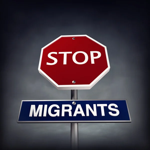 Migranten stoppen — Stockfoto